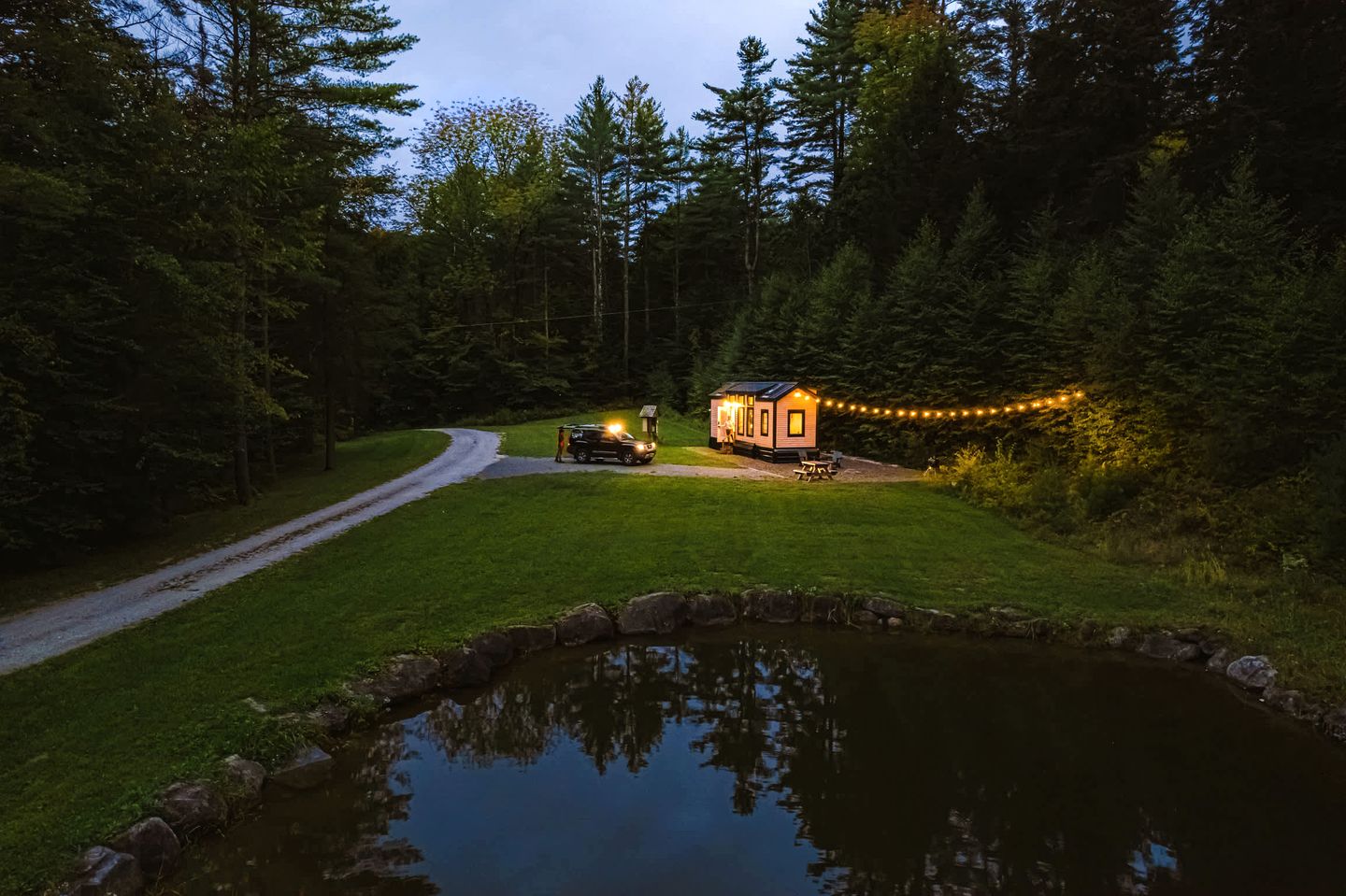 Stunning Cedar Tiny House with Sauna Access for a Romantic Getaway in Chester, Vermont