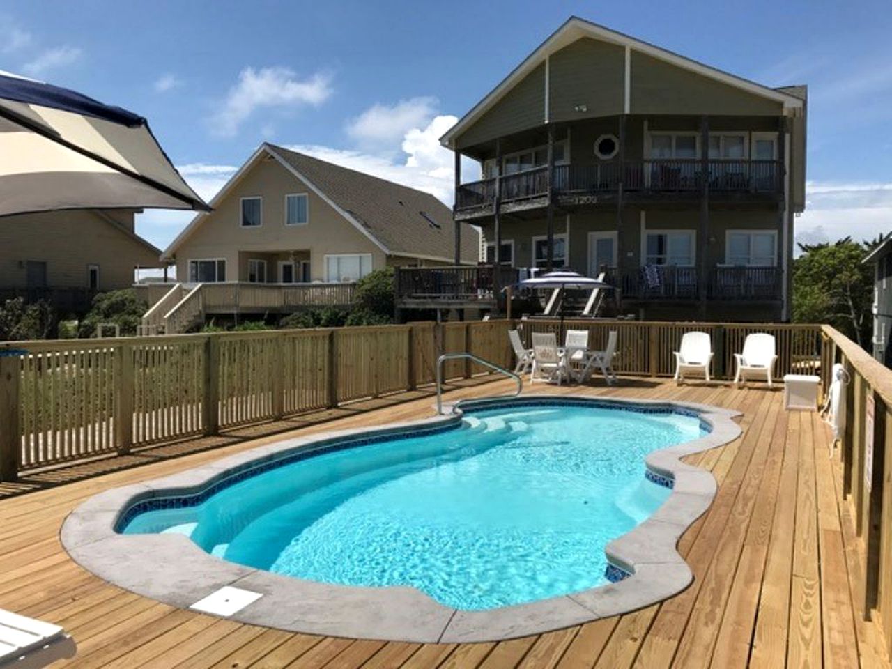 Spacious Oceanview Cottage Rental with a Private Pool Close to Secession, North Carolina