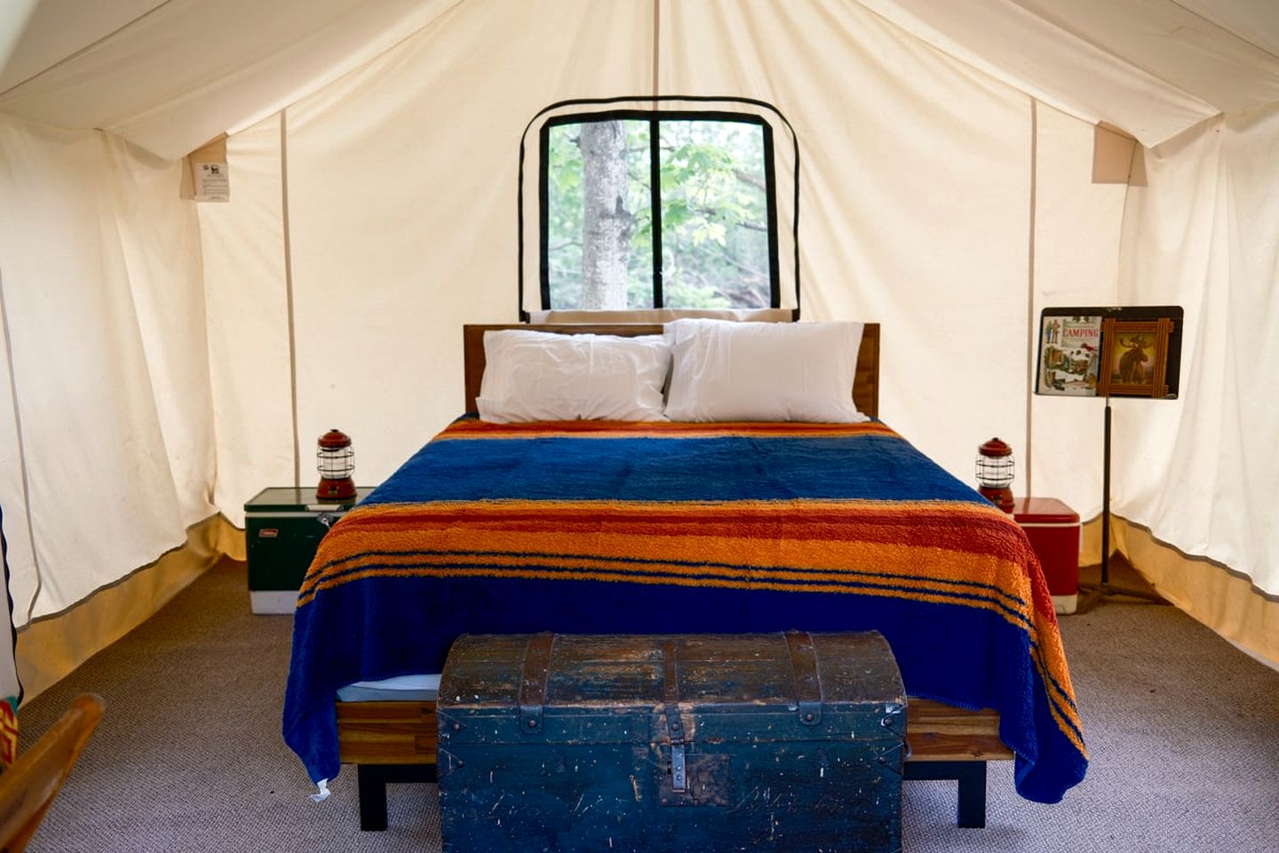Three Rustic Glamping Tents for a Unique Group Adventure in Nature in Troy, Wiconsin