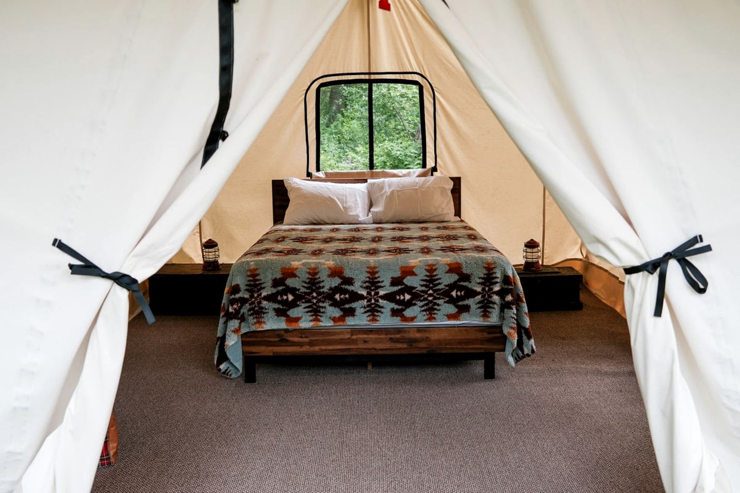Three Rustic Glamping Tents for a Unique Group Adventure in Nature in Troy, Wiconsin