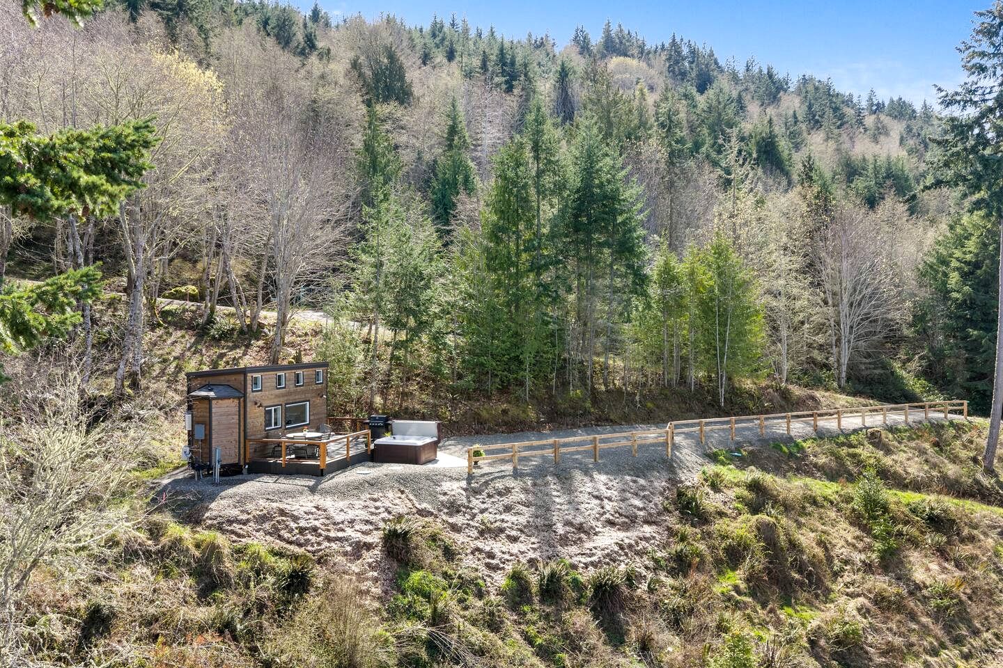 Serene Tiny Retreat with Strait Views & Hot Tub near Tongue Point, Clallam County, Washington