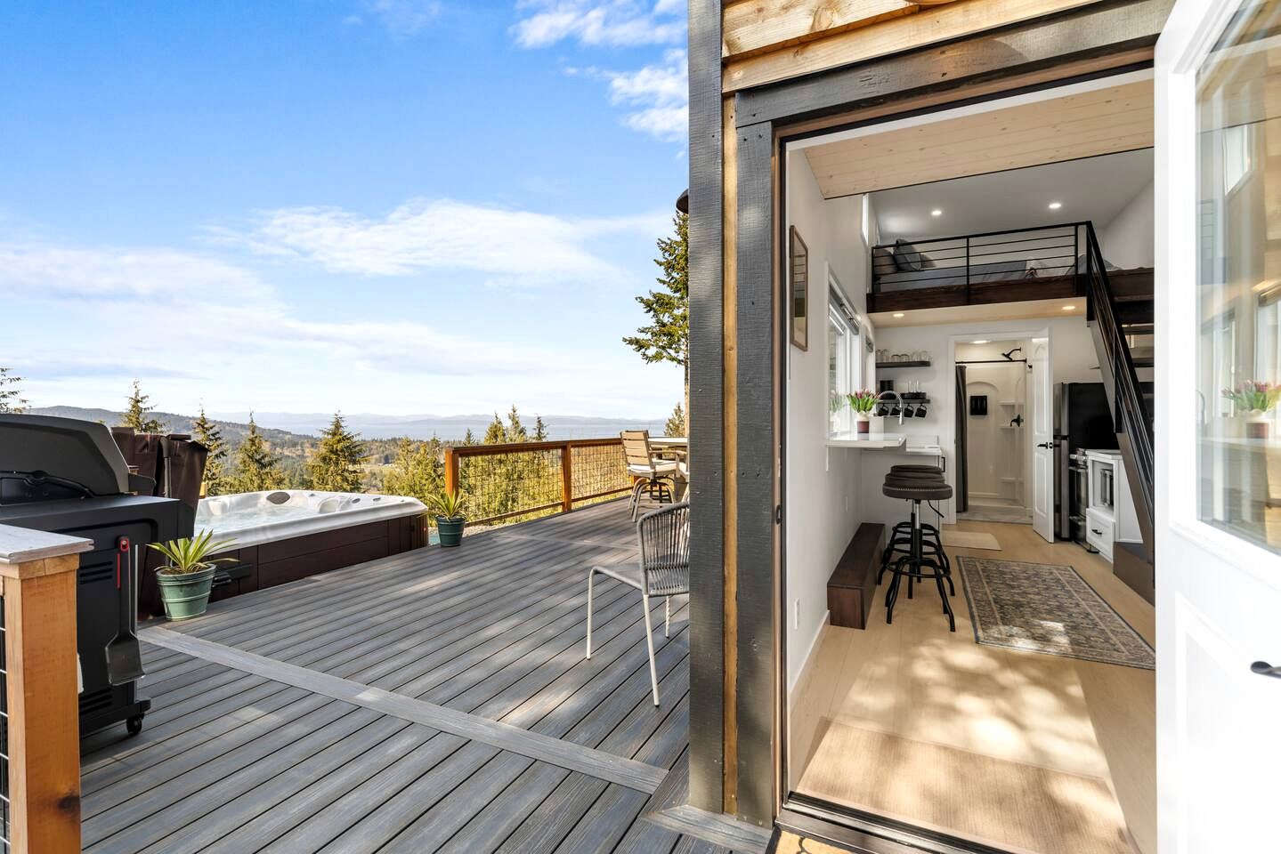Serene Tiny Retreat with Strait Views & Hot Tub near Tongue Point, Clallam County, Washington