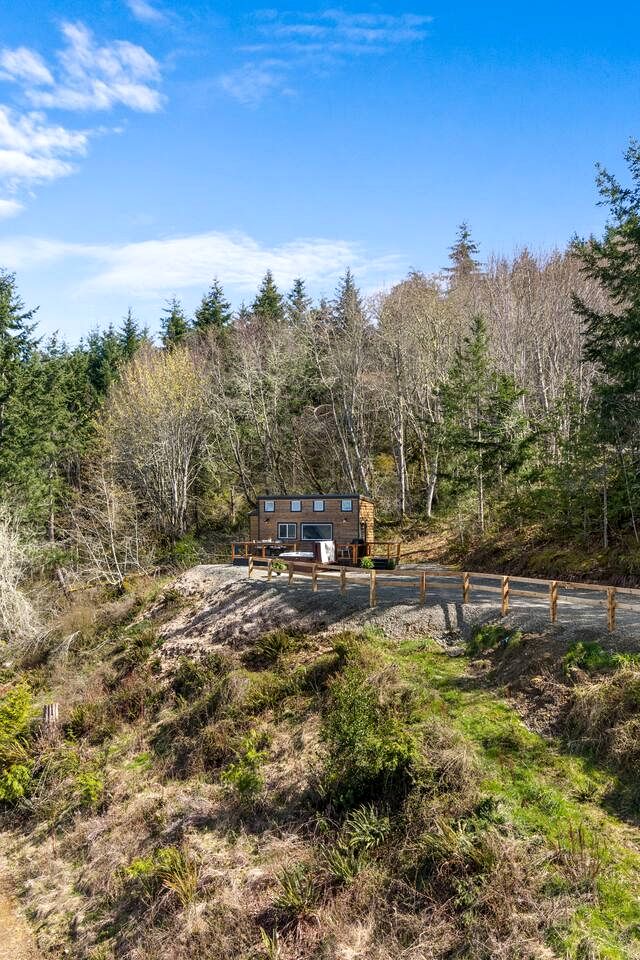 Serene Tiny Retreat with Strait Views & Hot Tub near Tongue Point, Clallam County, Washington