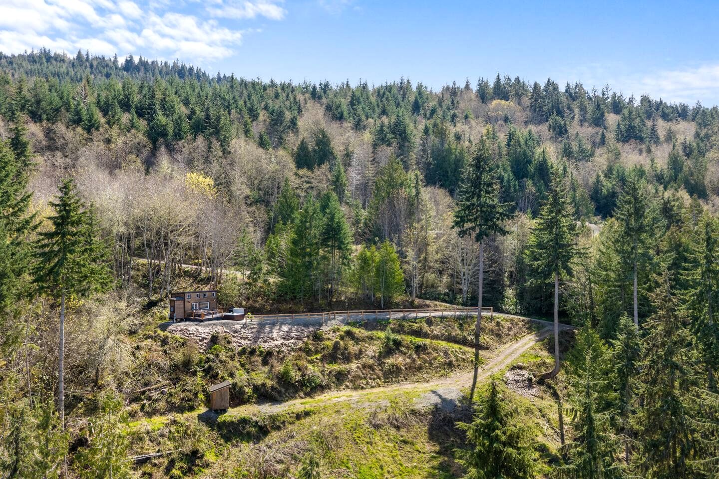 Serene Tiny Retreat with Strait Views & Hot Tub near Tongue Point, Clallam County, Washington