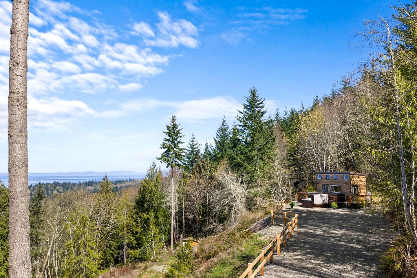 Serene Tiny Retreat with Strait Views & Hot Tub near Tongue Point, Clallam County, Washington