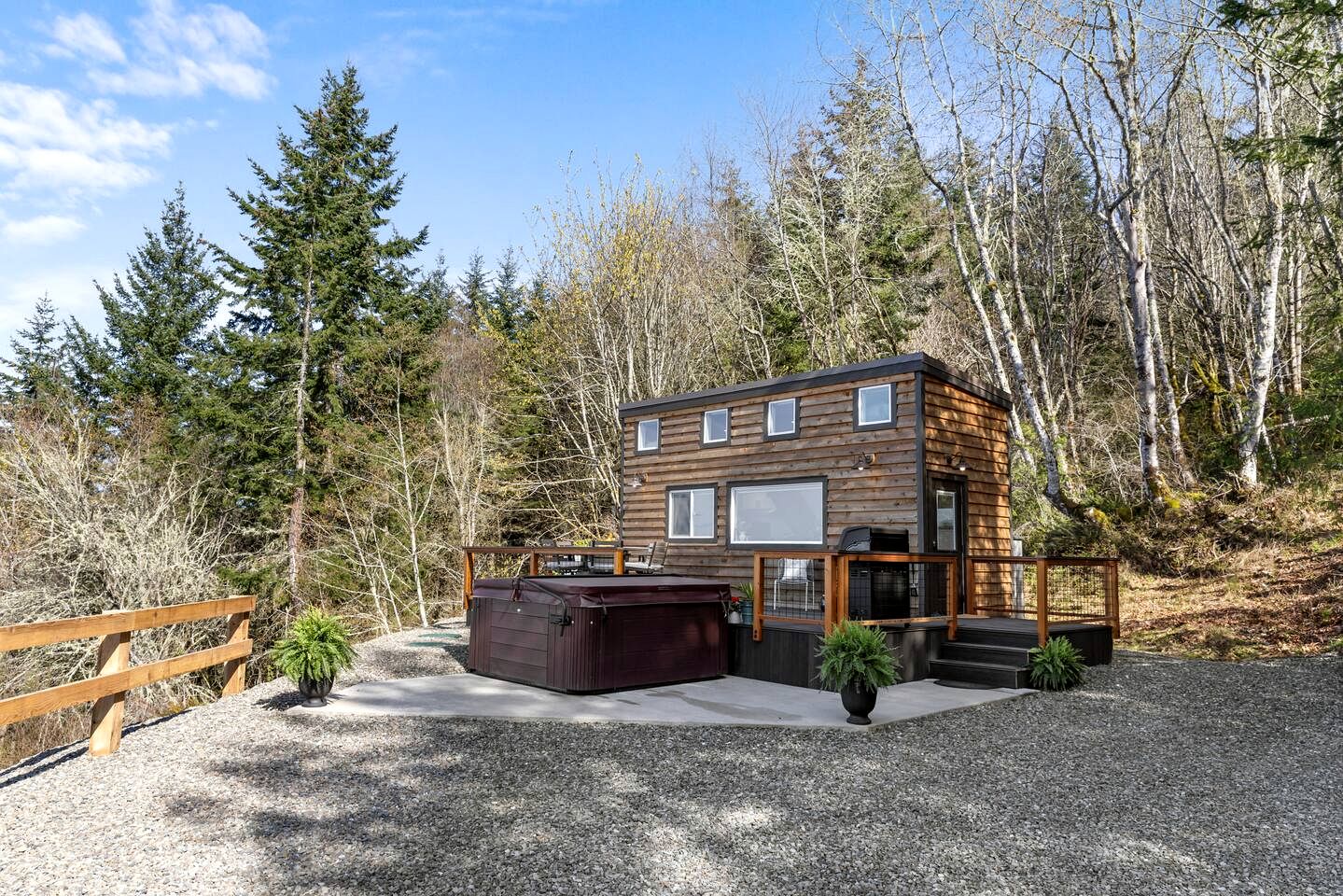 Serene Tiny Retreat with Strait Views & Hot Tub near Tongue Point, Clallam County, Washington