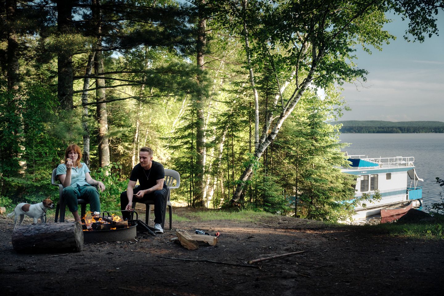 Spacious Getaway Series Cabin-Style Boat with Water Slide Near Babbitt, MN