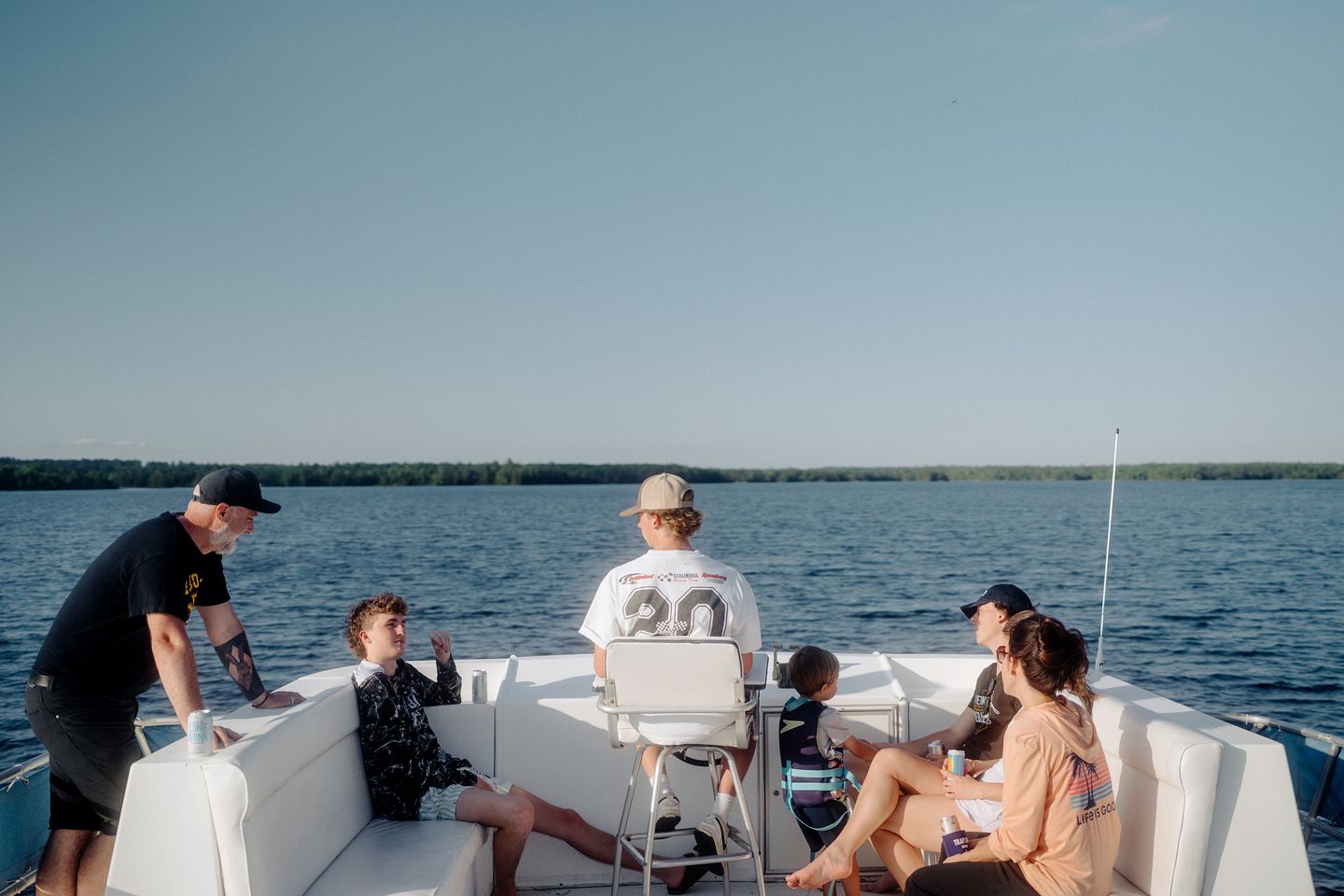 Spacious Getaway Series Cabin-Style Boat with Water Slide Near Babbitt, MN