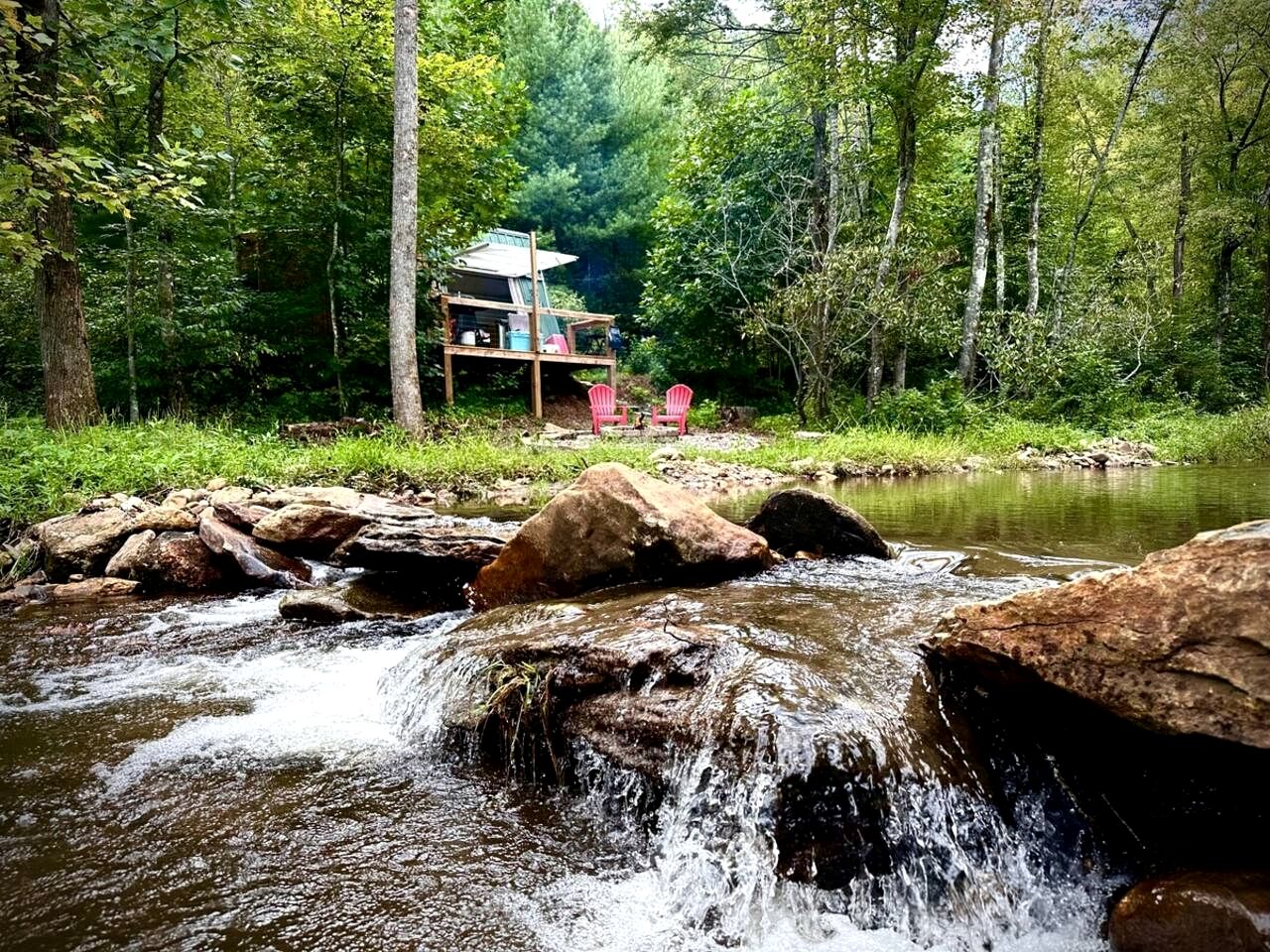 Cool A-Frame on Creek in Purlear, North Carolina