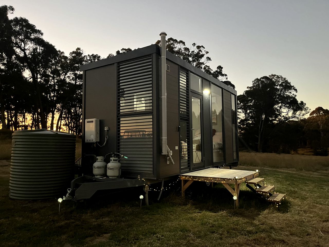 Tiny House Farm Stay for a Glamping Holiday in Bunding, Victoria