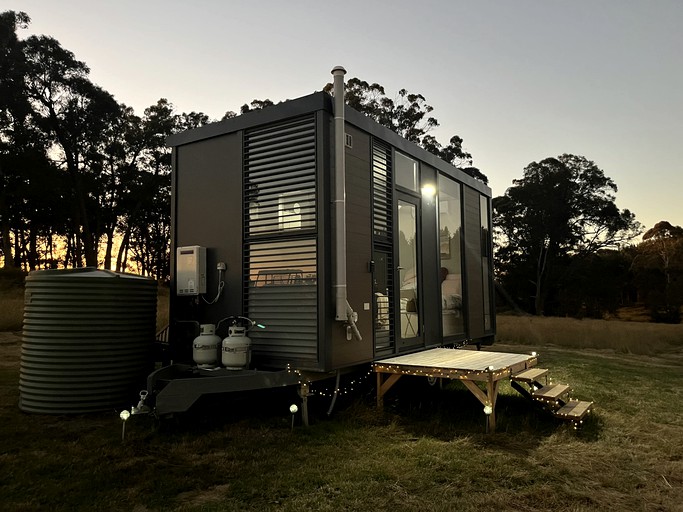 Tiny House Farm Stay for a Glamping Holiday in Bunding, Victoria