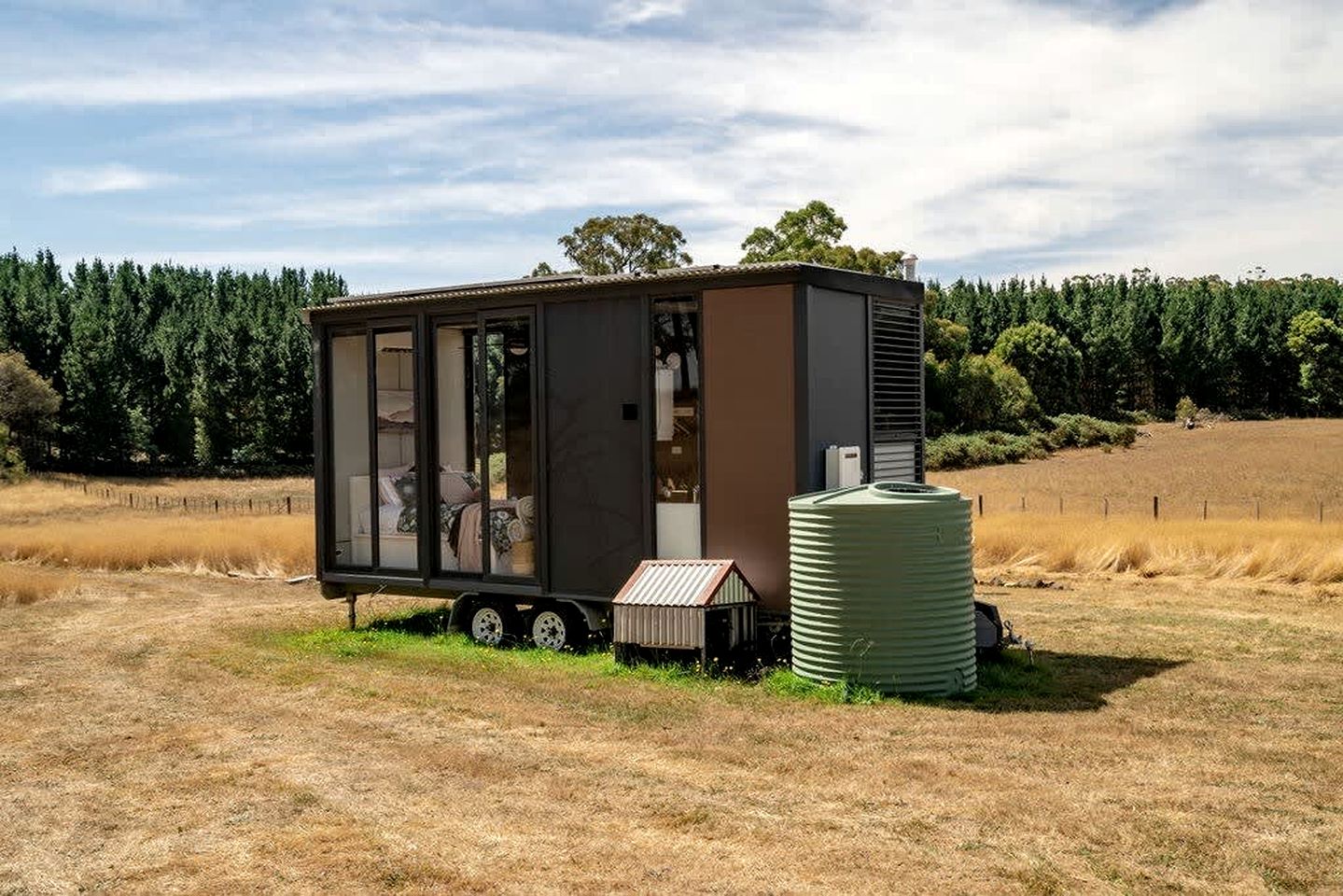 Tiny House Farm Stay for a Glamping Holiday in Bunding, Victoria