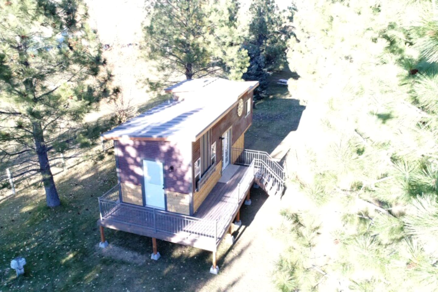 Beautiful Tiny House with Wrap-Around Deck and Skylight for a Romantic Escape in Irwin, Idaho