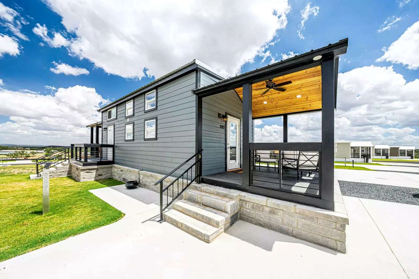 Charming and Modern Tiny Home Escape with Resort Amenities and Pool Near Fredericksburg, TX