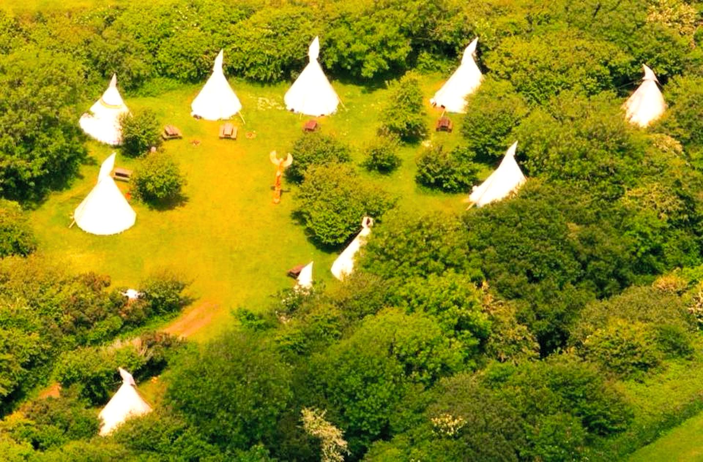 Tipi Camping near Port Isaac in Cornwall, England