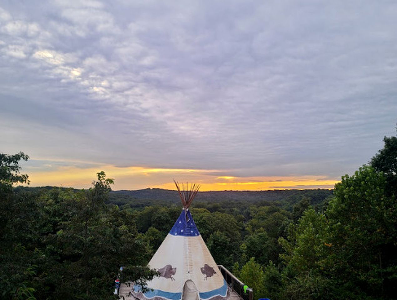 Rustic Scenic Tipi Glamping with Private River Access near Big Niangua River, Macks Creek, Missouri