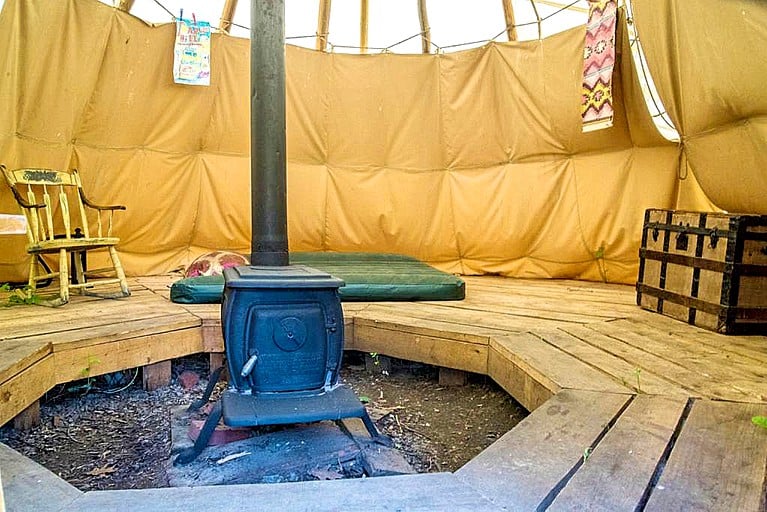 Authentic teepee rental in the White Mountain National Forest, New Hampshire