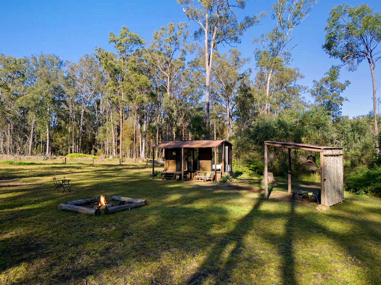 Tranquil Tiny House Cabin with Firepit and Outdoor Living Space in New South Wales, Australia