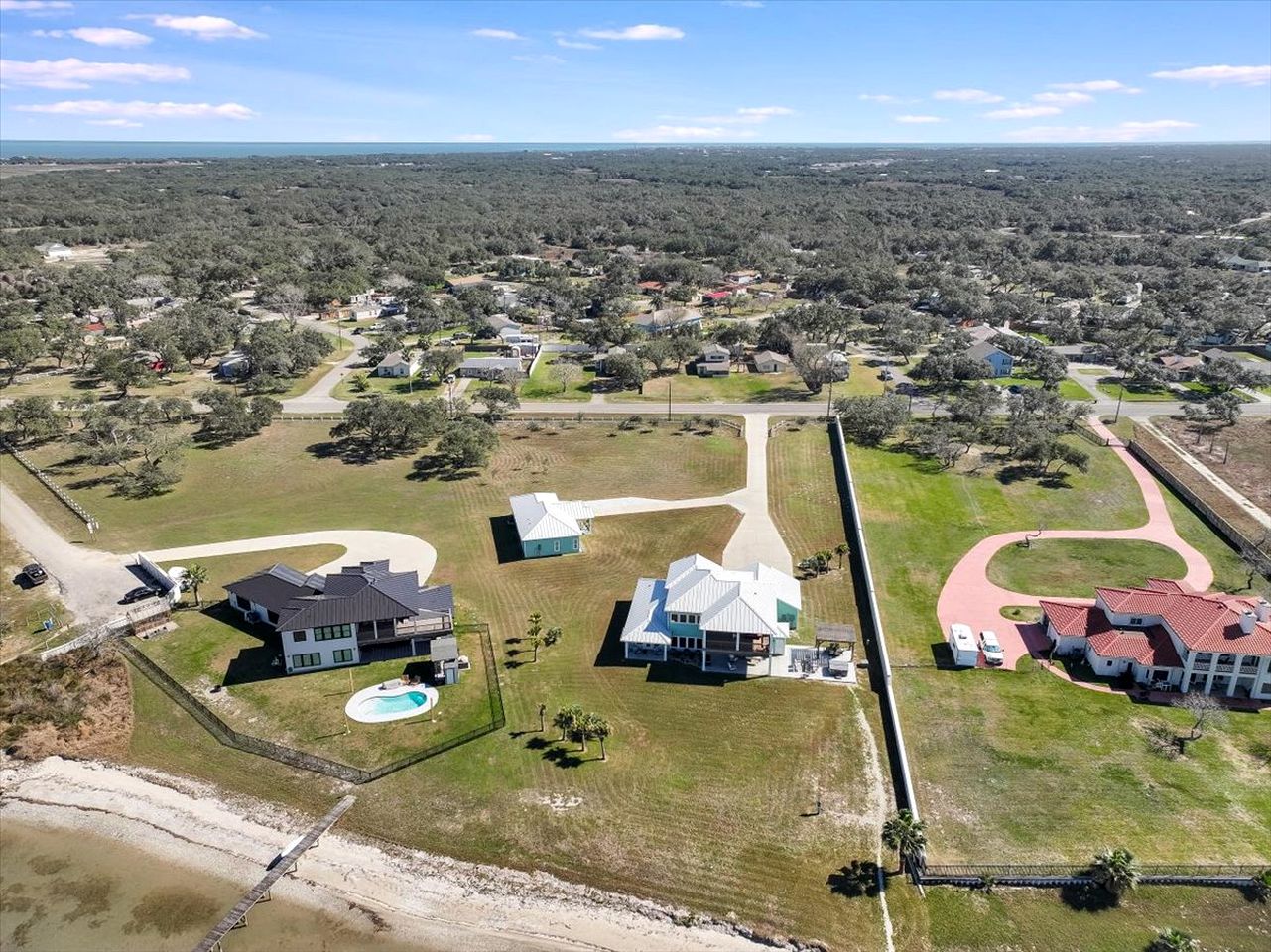 Luxury Waterfront Estate with Private Pier and Guest House on Copano Bay near Rockport, Texas