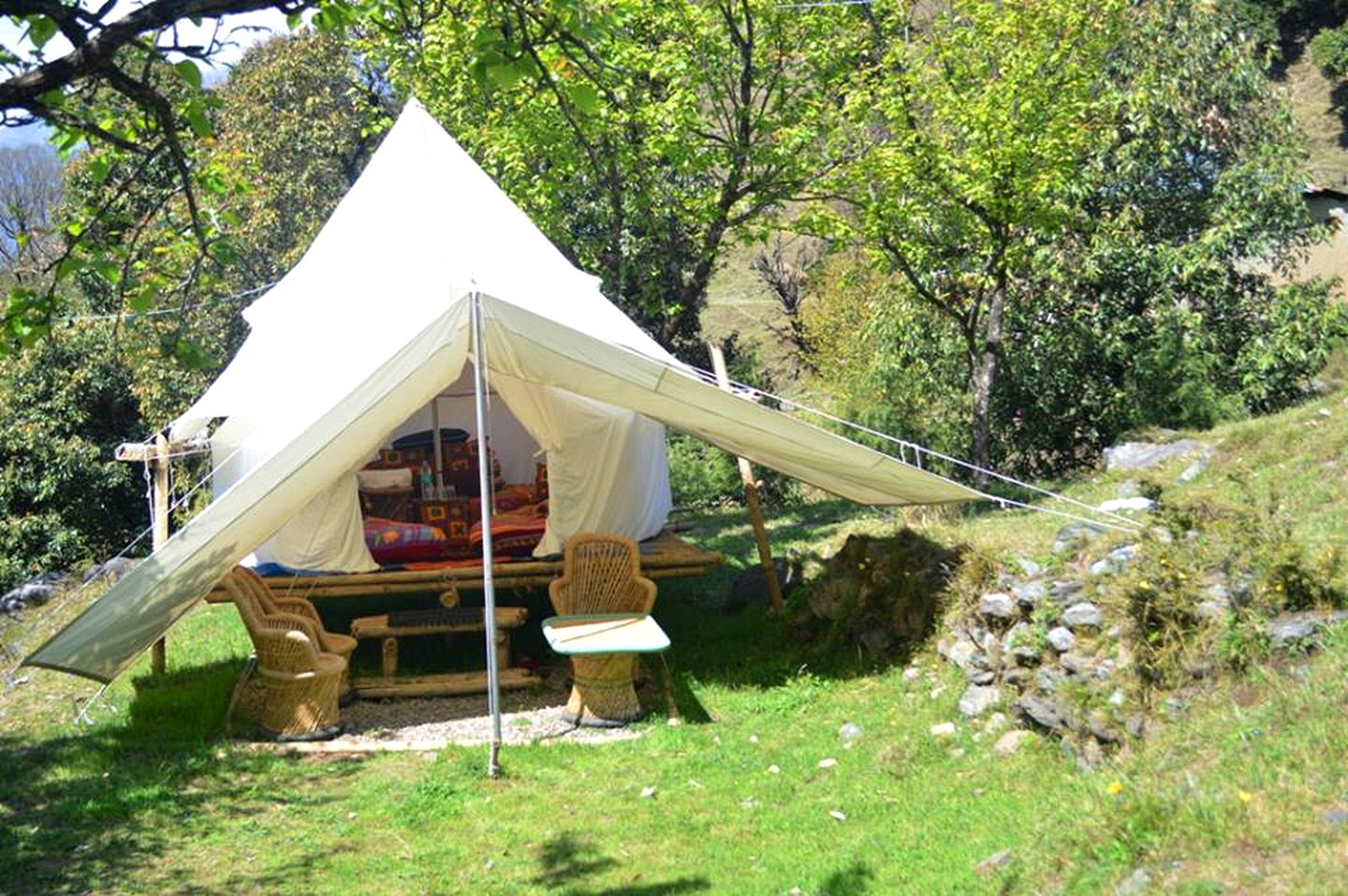 Beautifully Furnished Bell Tents by Paragliding Site near Pathankot, India