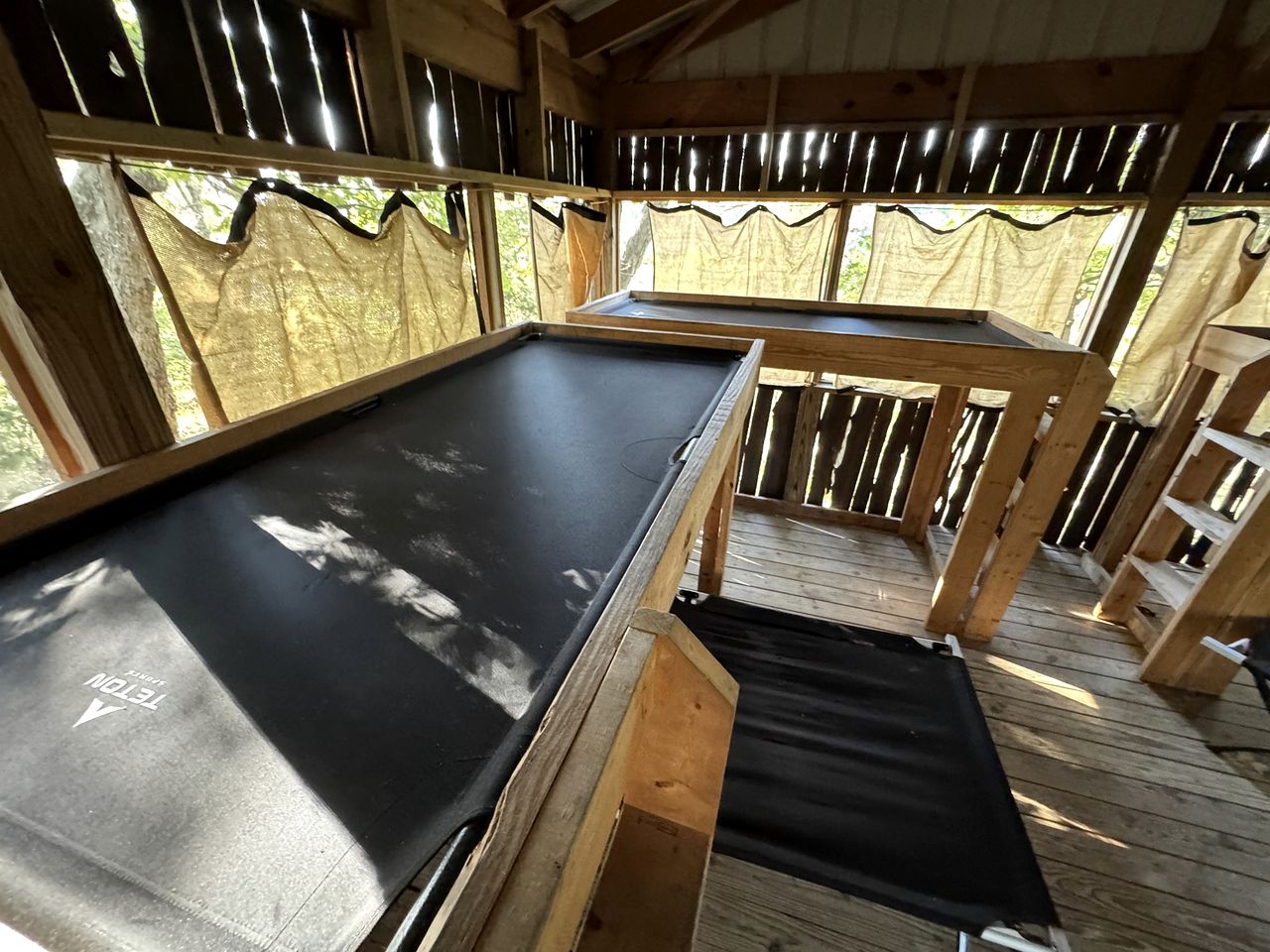 Shady Family Tree Hut Glamping Cabins with Private Door & Mosquito Nets near Big Niangua River, Macks Creek, Missouri