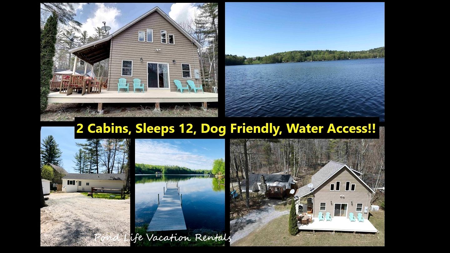 Two Beautiful Cabins Next to the Water at Rockybound Pond for a Wonderful Outdoor Family Vacation in Croydon, New Hampshire