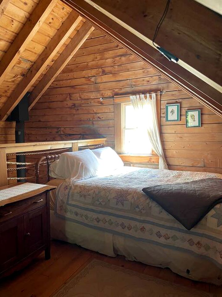 Naughty Dog Private Island Log Cabin in Monmouth, ME