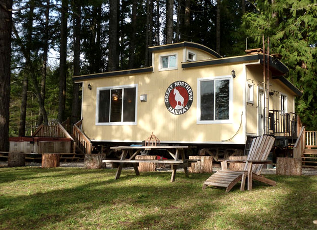 Unique Caboose Rental with Private Beach Near Seattle