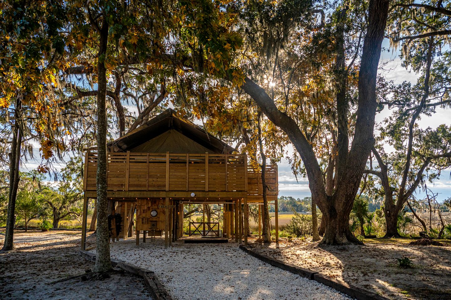 Unique Marshfront Treehouse Stay with Heated Soaking Tub & Adventure-Inspired Escape in Townsend, Georgia