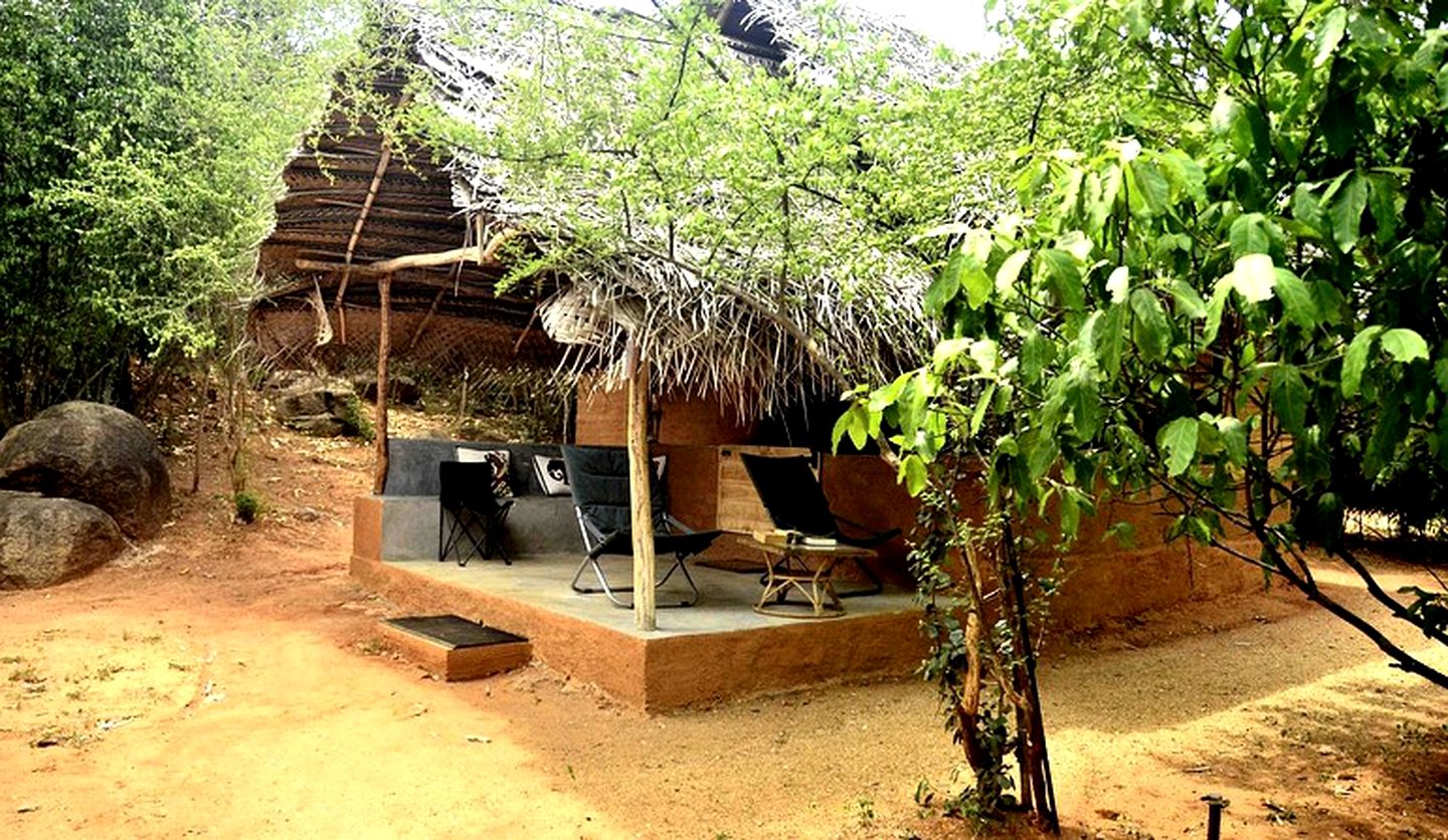 Unique Open-Air Huts on Eco Safari Lodge, Sri Lanka