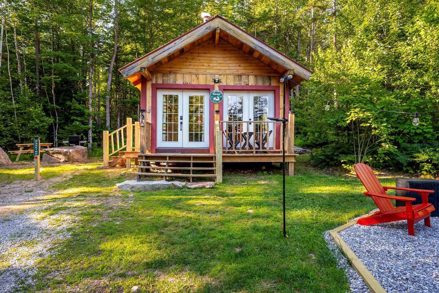 Peaceful Woodland Escape with Two Cabins, Firepit Nights & Hot Tubs in Bethel, Maine