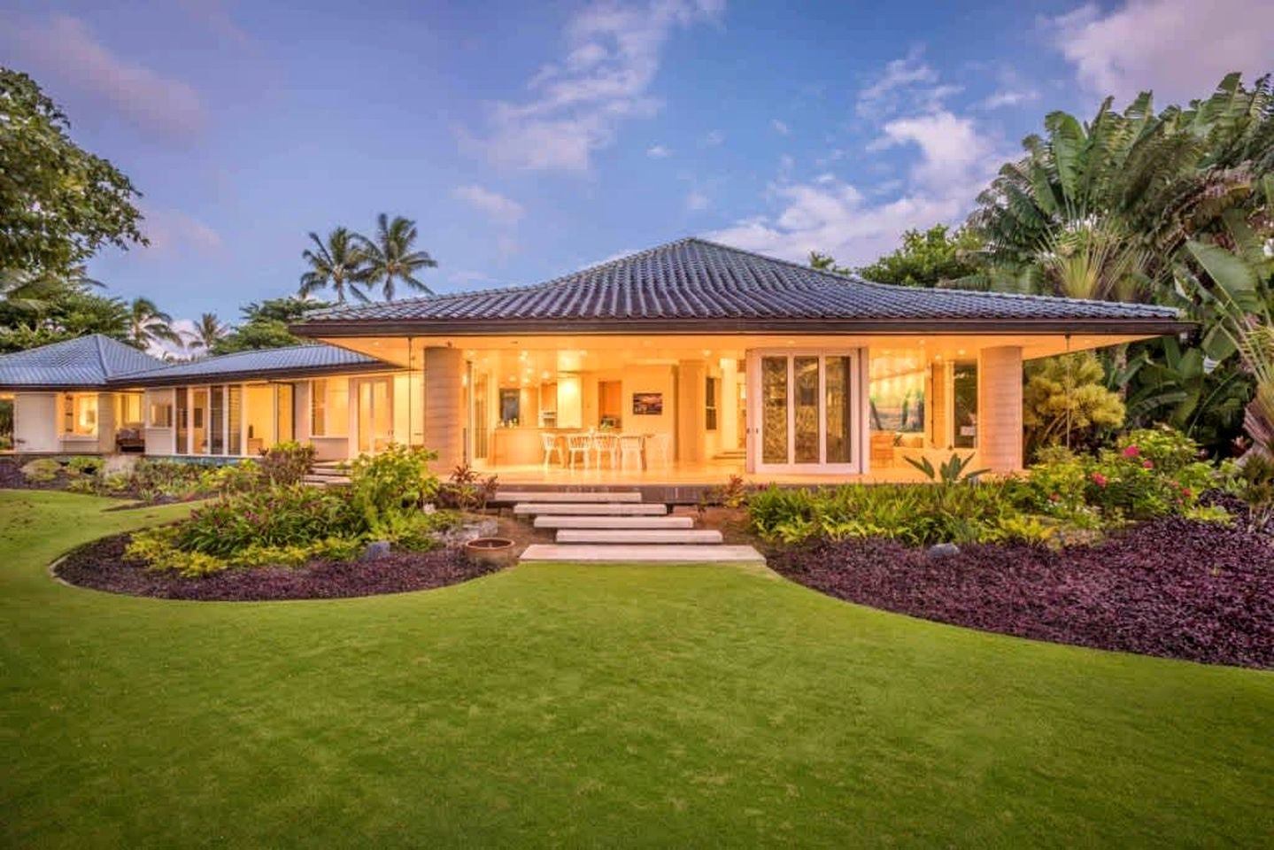 Private Oceanfront Retreat with Lush Tropical Gardens on Anini Beach, Kauai, Hawaii