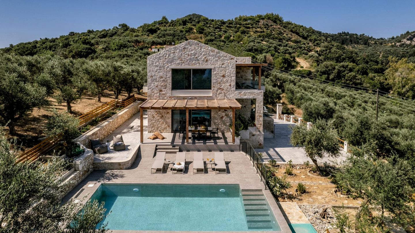 Modern Villa with Private Pool and Panoramic Views near Beaches in Zakynthos, Greece