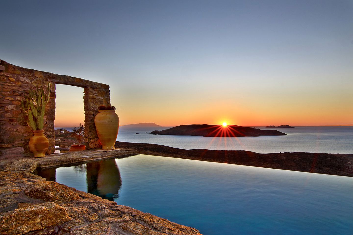 Luxurious Villa with Views of the Aegean Sea on the Island of Mykonos, Greece