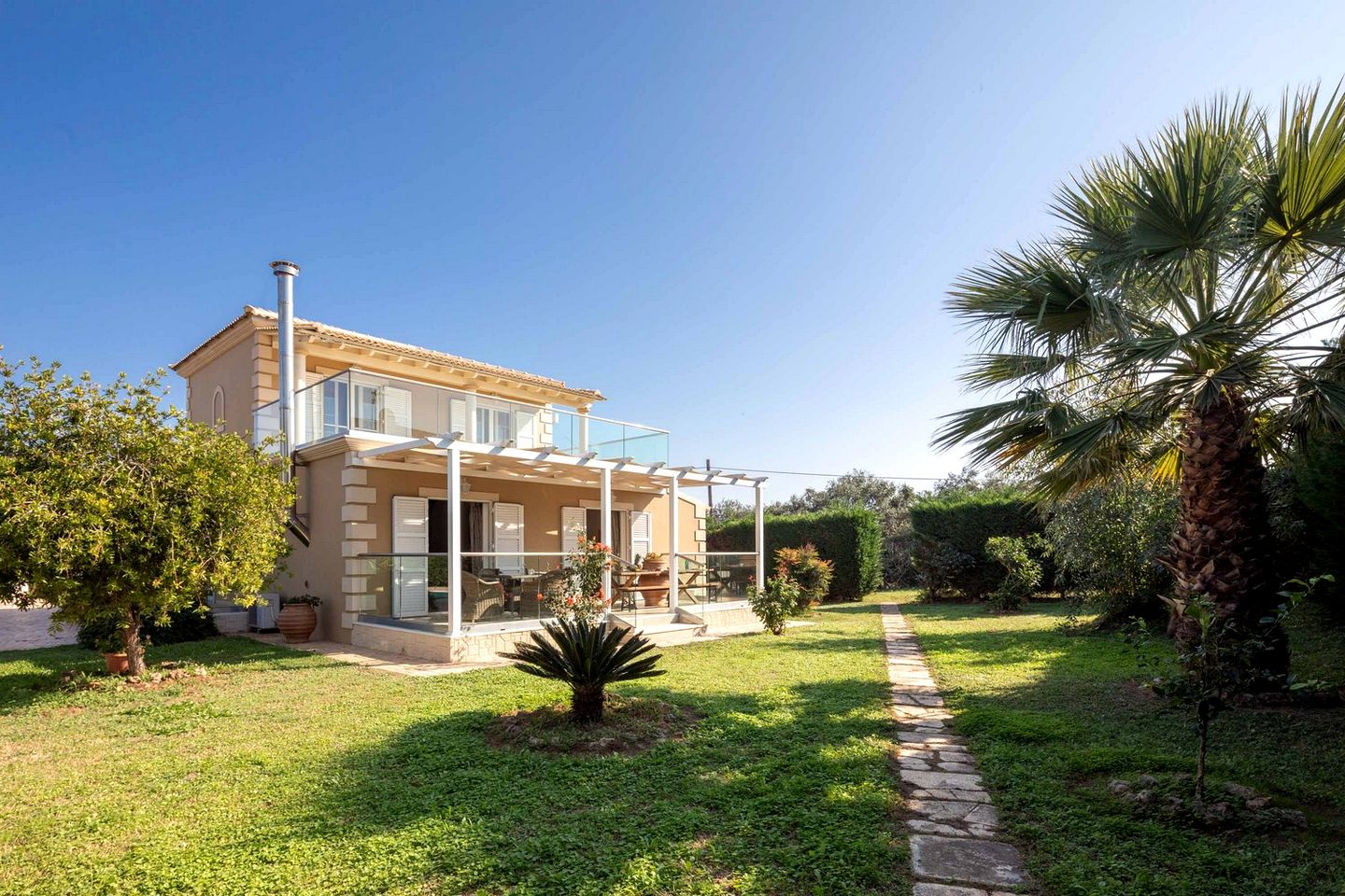 Elegant Seaside Villa with Private Pool and Garden near Prasoudi Beach, Corfu