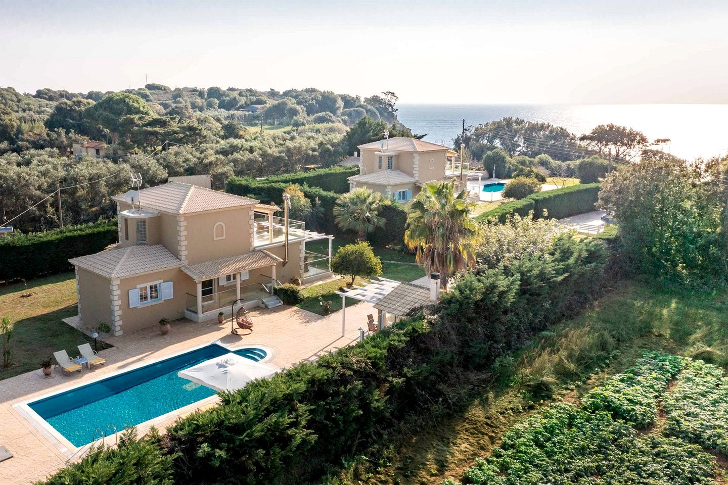 Elegant Seaside Villa with Private Pool and Garden near Prasoudi Beach, Corfu