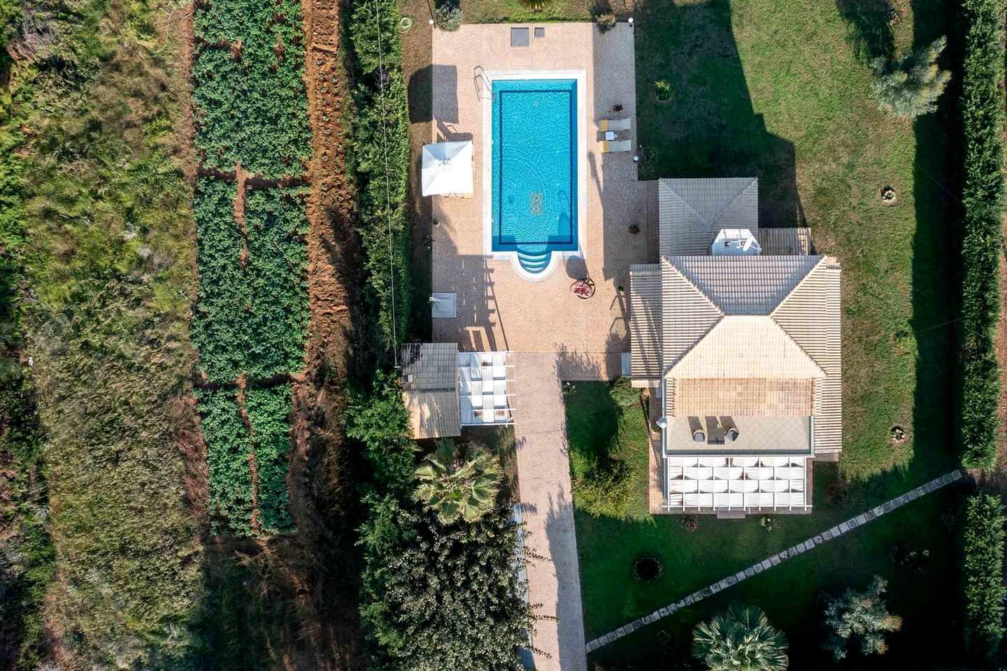 Elegant Seaside Villa with Private Pool and Garden near Prasoudi Beach, Corfu
