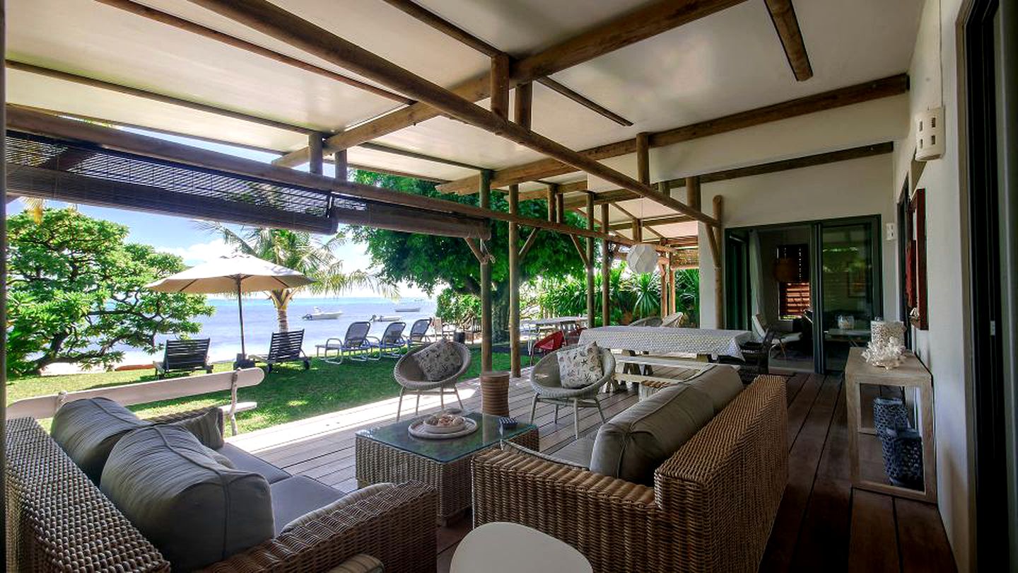 Luxurious Beachfront Villa with Stunning Lagoon Views near Poste Lafayette, Mauritius