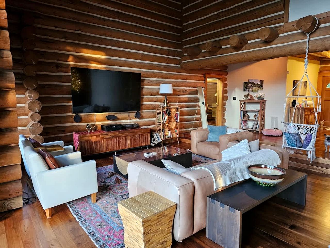 Luxury Montana-Style Log Estate with Private Vineyard & Spa Near Purcellville, VA