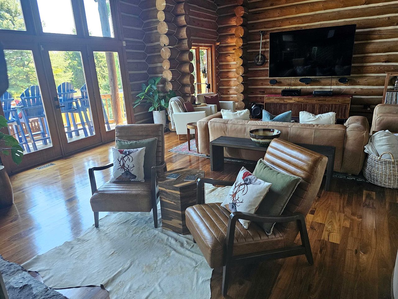 Luxury Montana-Style Log Estate with Private Vineyard & Spa Near Purcellville, VA