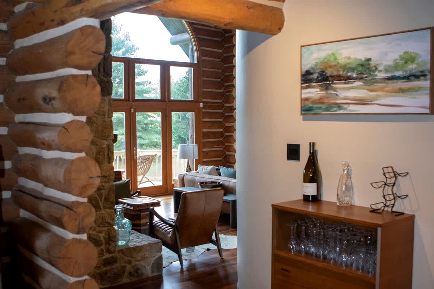 Luxury Montana-Style Log Estate with Private Vineyard & Spa Near Purcellville, VA