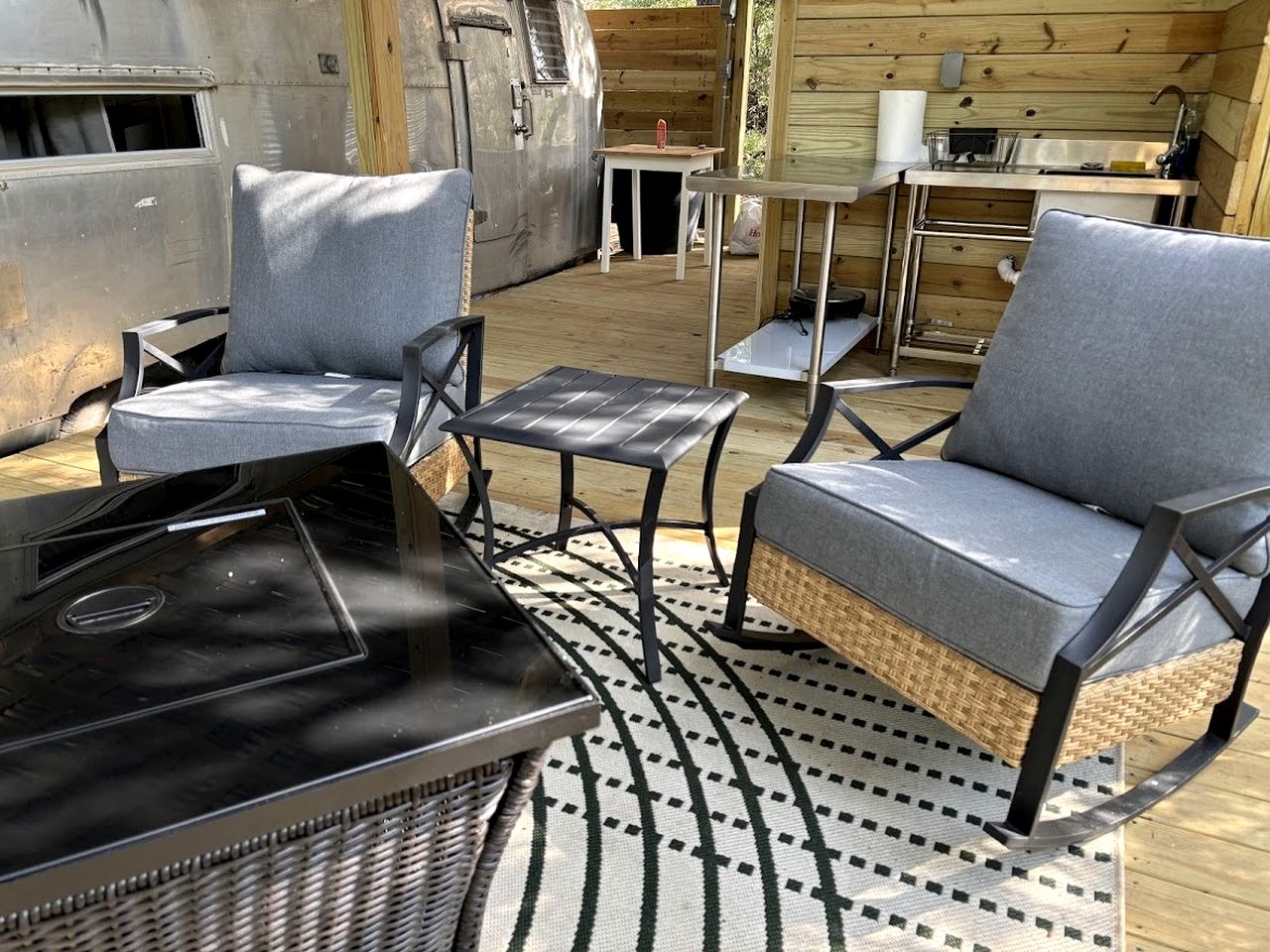Charming Vintage Airstream with Covered Patio near Mineral Wells, Texas