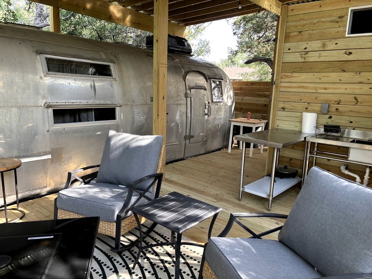 Charming Vintage Airstream with Covered Patio near Mineral Wells, Texas
