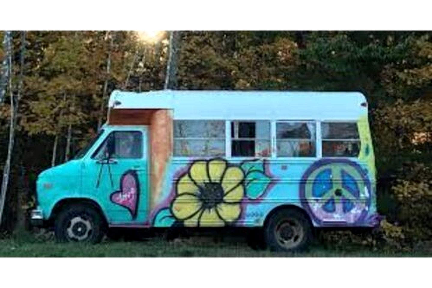 Vintage Short Bus Vacation Rental Nestled in the Forest near North Conway, New Hampshire