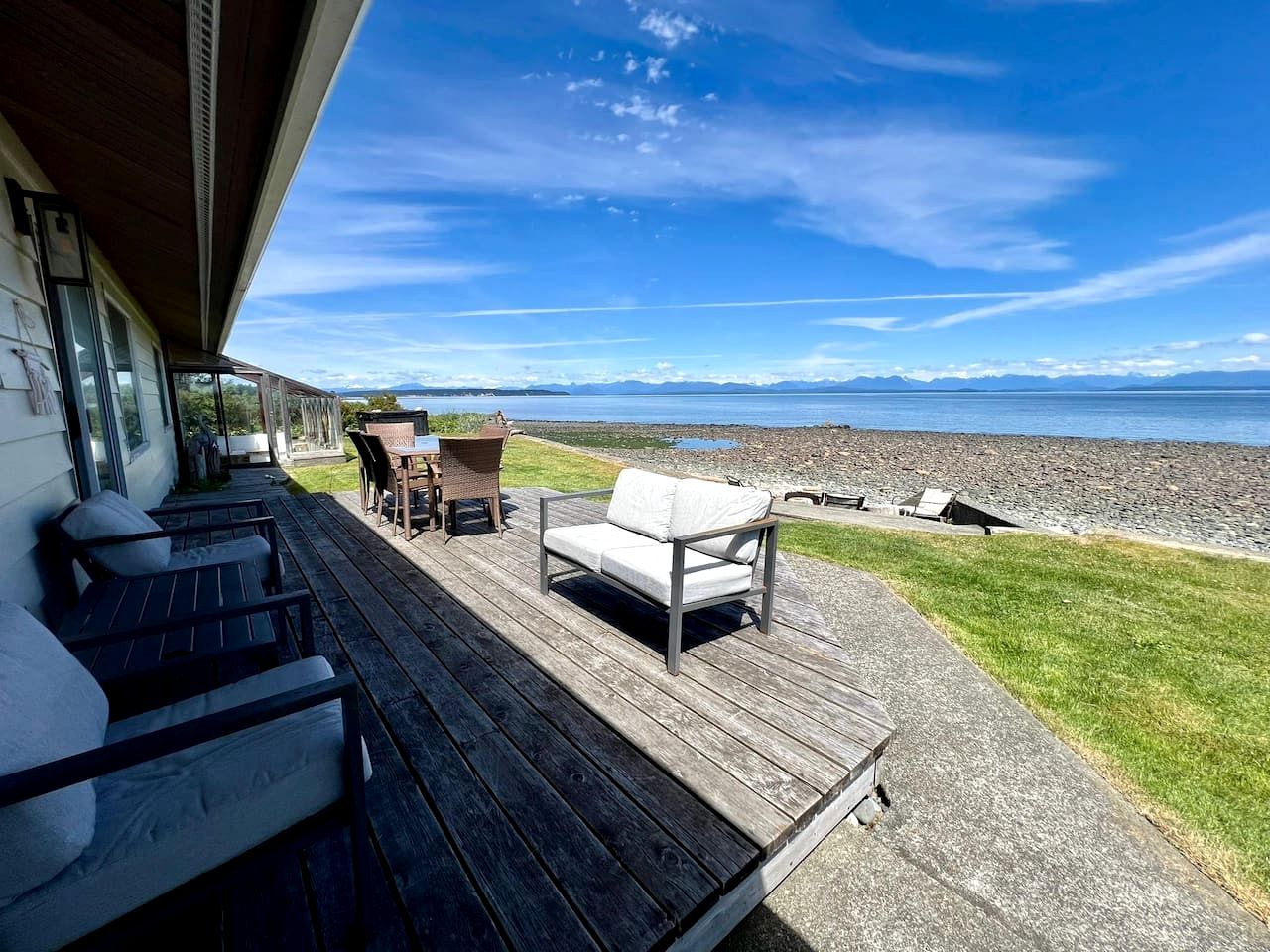 Coastal Oceanfront Retreat with Pebble Beach Access Located Near Stories Beach in Campbell River, BC