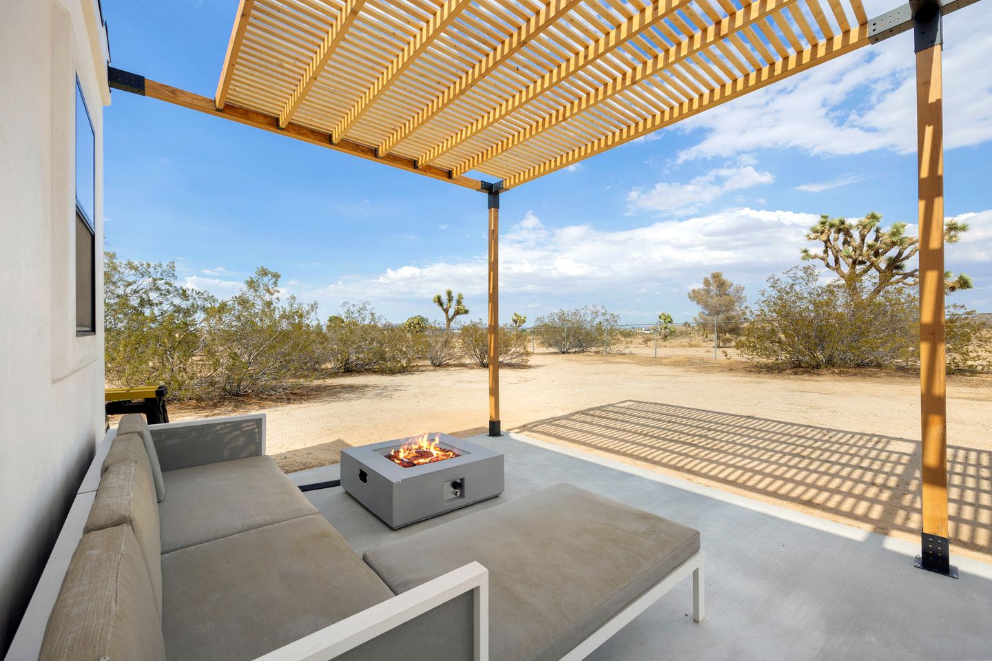 Modern Design Cabin with Fire Pit and Picnic Space in Yucca Valley, California