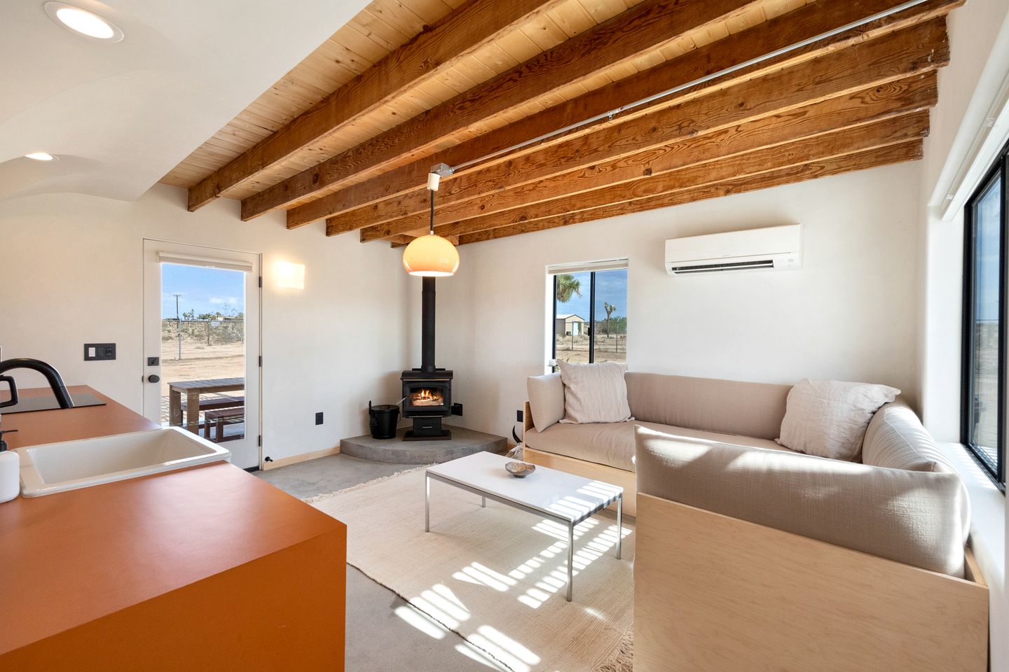 Modern Design Cabin with Fire Pit and Picnic Space in Yucca Valley, California