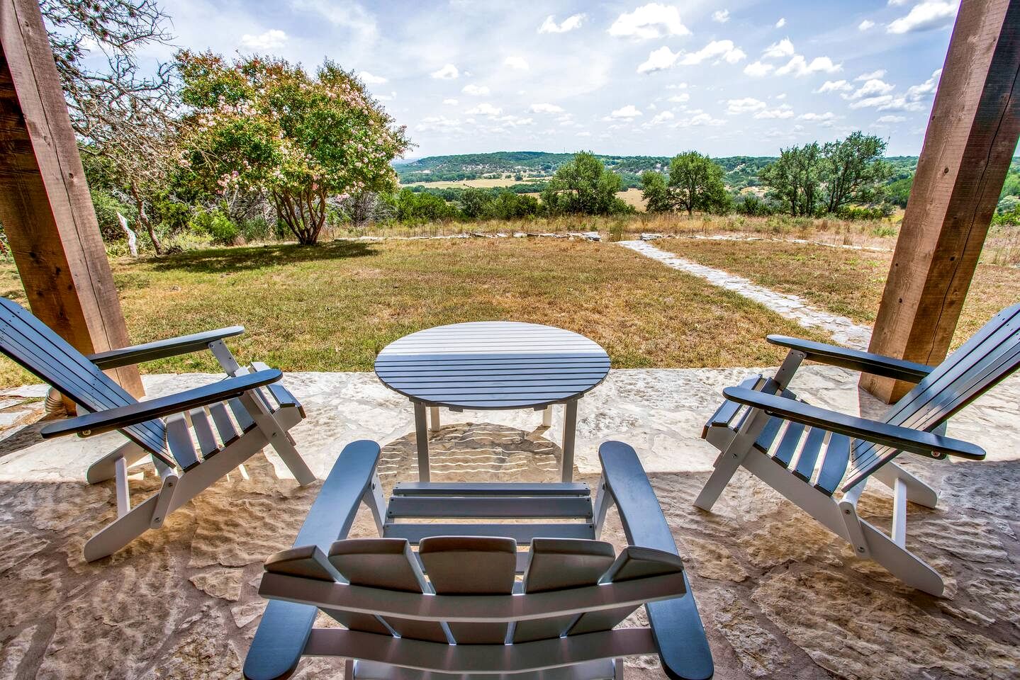 Serene Hilltop Brick Retreat with Panoramic Views Near Fredericksburg, Texas