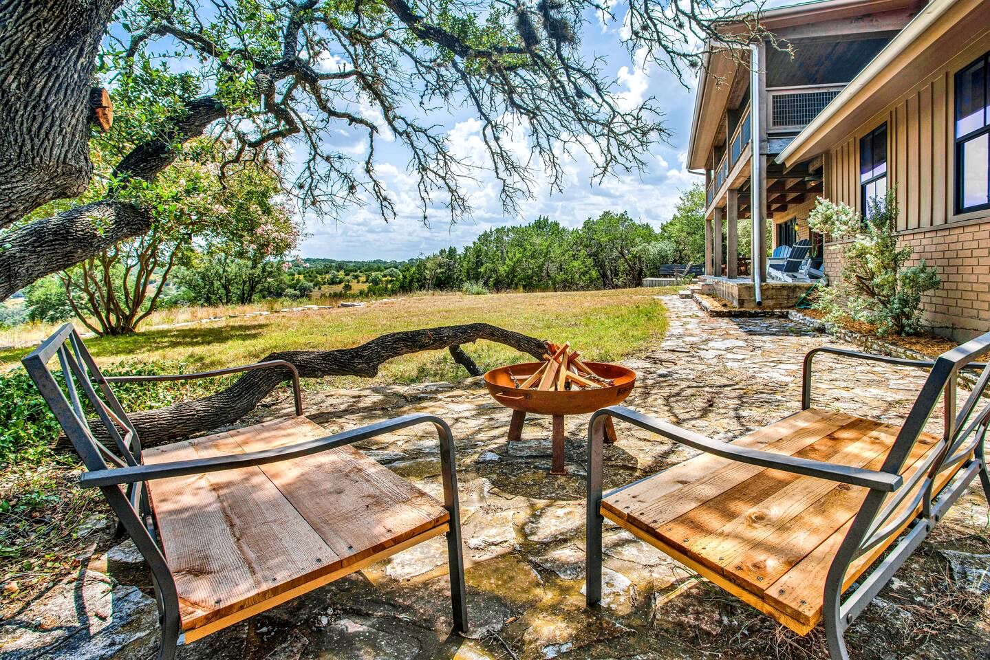 Serene Hilltop Brick Retreat with Panoramic Views Near Fredericksburg, Texas