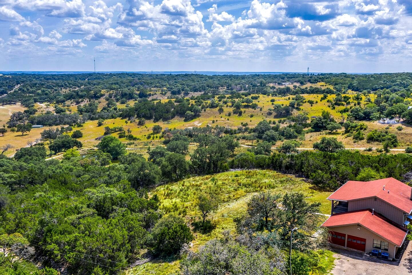 Serene Hilltop Brick Retreat with Panoramic Views Near Fredericksburg, Texas